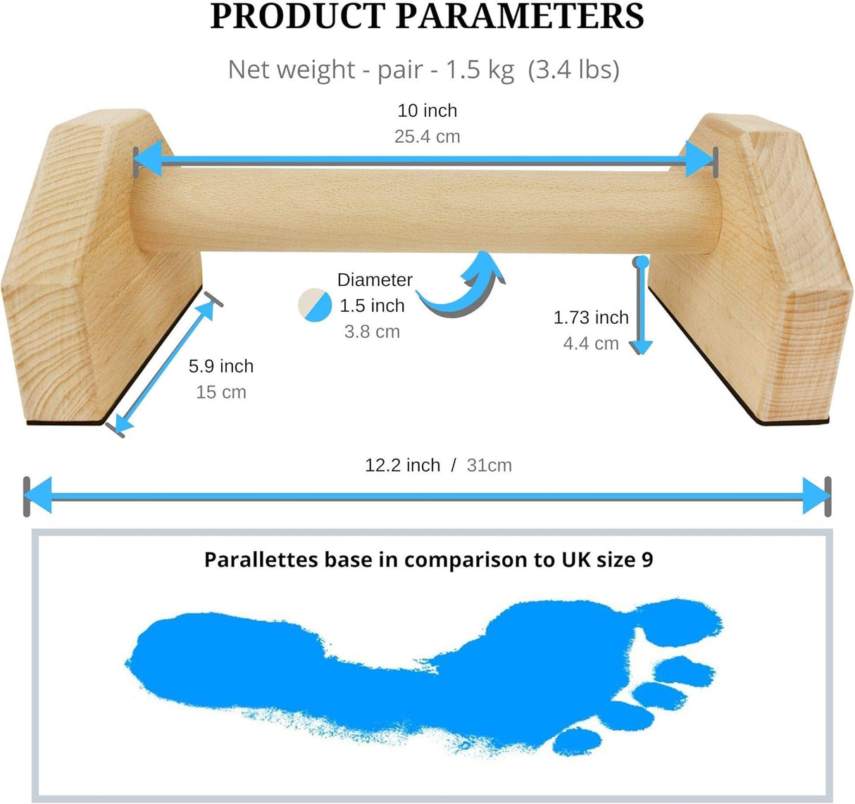 Calisthenics PowerBars – Kraftige Tre Push-Up Støtter