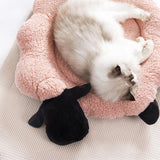 Koselig Sau-Designet Katt- og Hundeseng i Bomullssammet