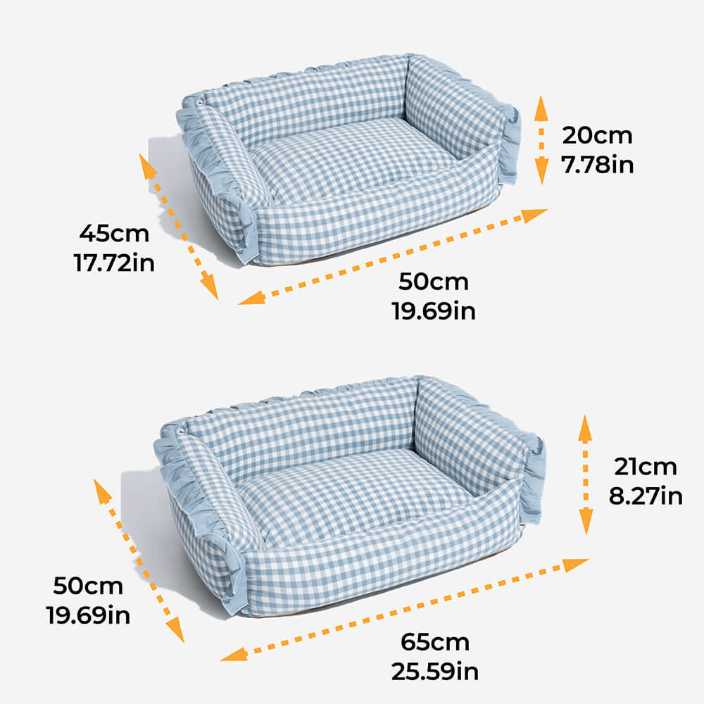 Nordisk Rutete Katt- og Hundeseng i Bomull