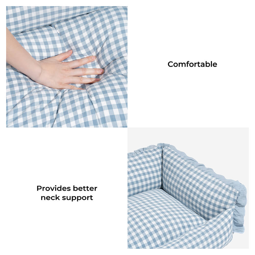 Nordisk Rutete Katt- og Hundeseng i Bomull