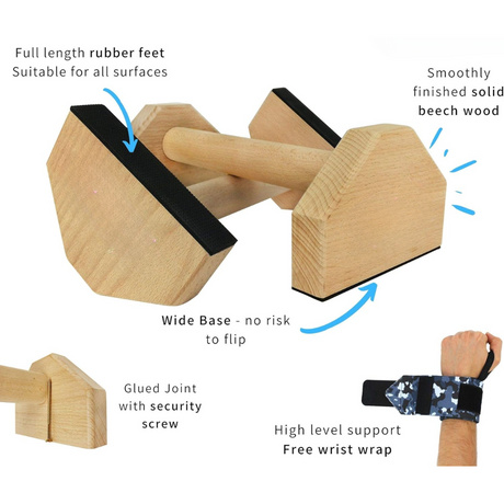 Calisthenics PowerBars – Kraftige Tre Push-Up Støtter